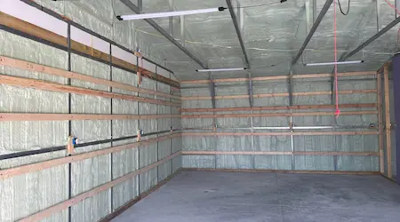Completed open-cell spray foam insulation project